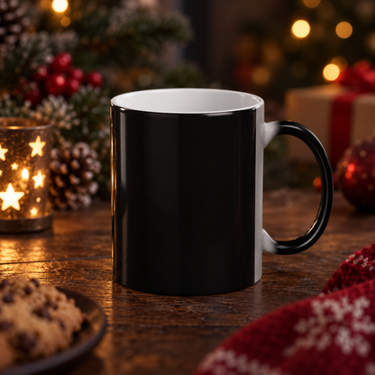 "No Gifts. Santa Thinks You're a Dumbass" Heat Reveal Christmas Mug (Personalized)