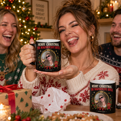 "Merry Christmas, You Magnificent Bitch" Color-Morphing Christmas Mug (11oz)